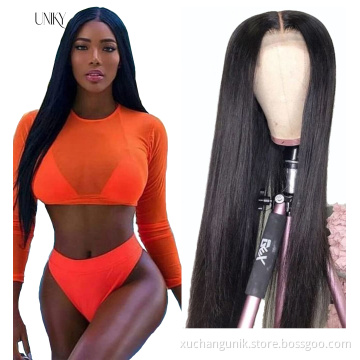 Uniky 13x4 HD Lace Front Straight Human Hair Wigs Pre-Plucked With Baby Hair for Black Women 150% Density